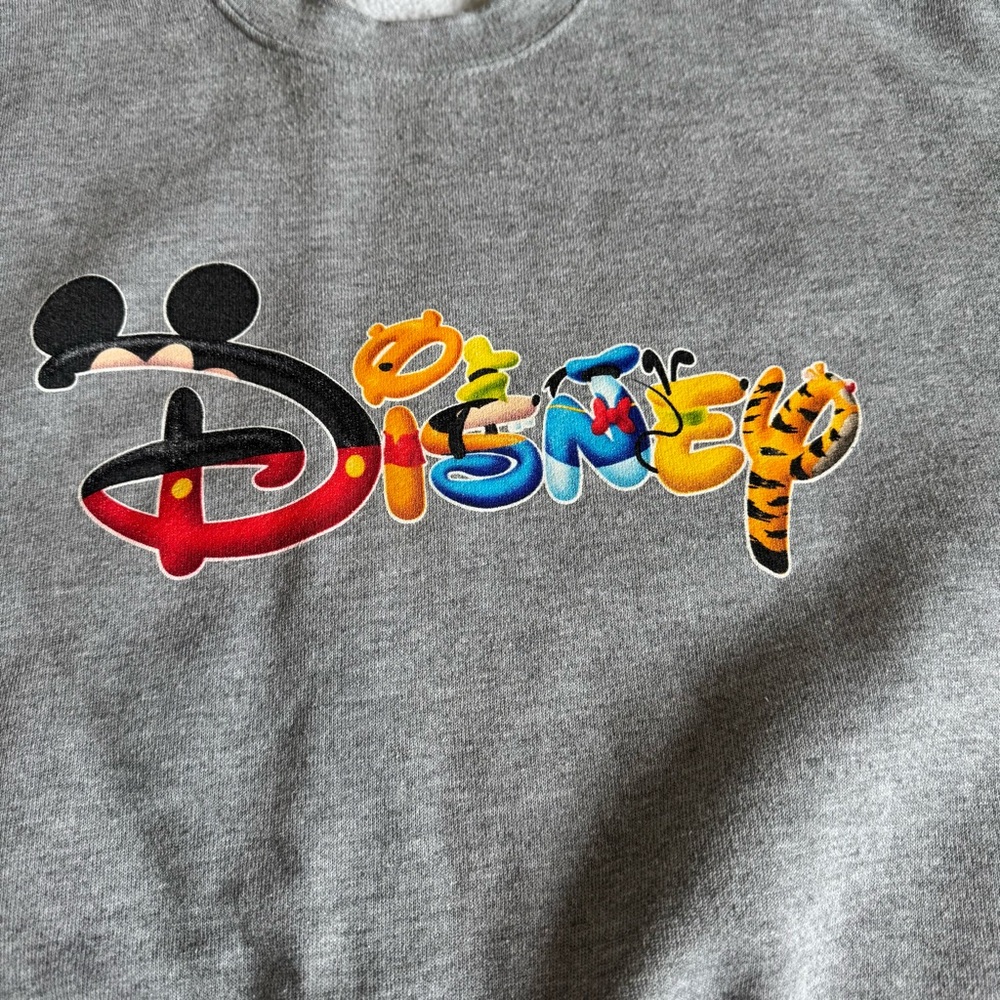 Vintage Disney Character Spellout Logo Crewneck Pullover Sweatshirt - Picture 2 of 5